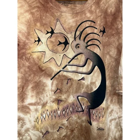 The Mountain Kokopelli Tie Dye T Shirt 4XL Brown Earth Tone Men's - Picture 3 of 6